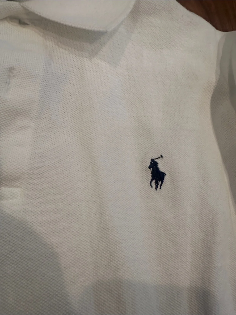 Ralph Lauren Off-White Long Sleeve Polo with Navy Horse
